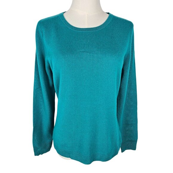 Pure Collection Cashmere Sweater Sz Small Teal Turquoise Crew Neck - Picture 1 of 10